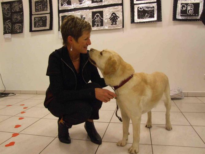 Odile et Floride son nouveau chien
